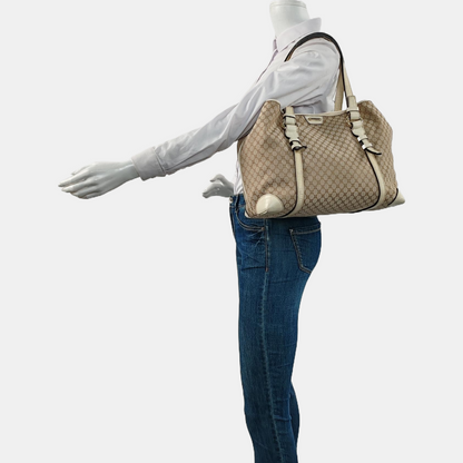 CELINE Brown Canvas Triumph Monogram Single Shoulder Bag Tote Bag Golden hardware-(SKU)-959689180