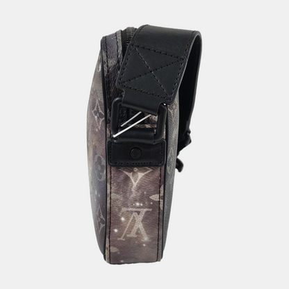 LOUIS VUITTON ALPHA Grey Coated Canvas Monogram Printed Camera Bag Shoulder Bag Crossbody Bag Black Hardware-(SKU)-959853480
