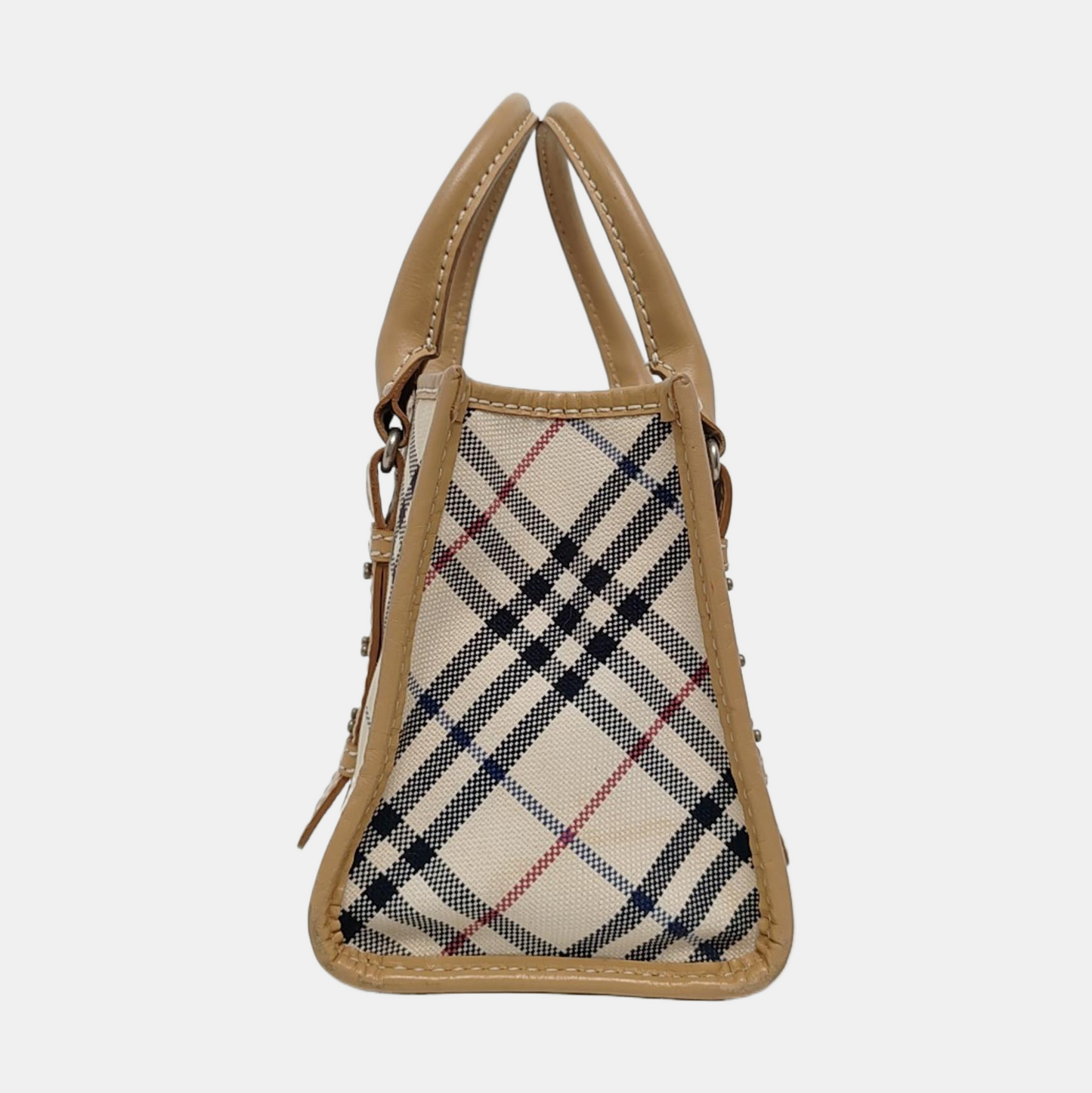 BURBERRY Tote bag Beige Canvas Handbag Silver Hardware-(SKU)-959771657
