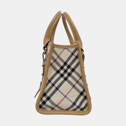 BURBERRY Tote bag Beige Canvas Handbag Silver Hardware-(SKU)-959771657