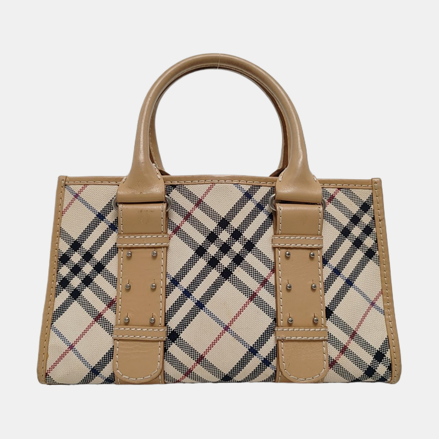 BURBERRY Tote bag Beige Canvas Handbag Silver Hardware-(SKU)-959771657