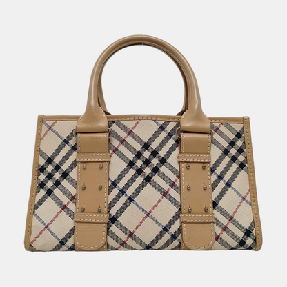 BURBERRY Tote bag Beige Canvas Handbag Silver Hardware-(SKU)-959771657