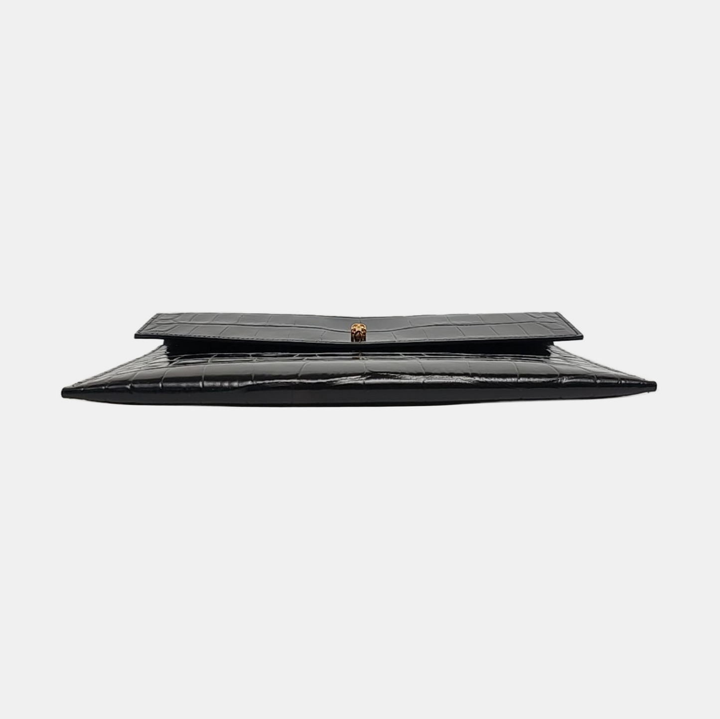 Alexander McQUEEN Black cowhide embossed clutch bag Golden hardware-(SKU)-959869628