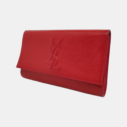YSL BELLE JOUR Fuchsia Cowhide Pleated Handbag-(SKU)-959897973