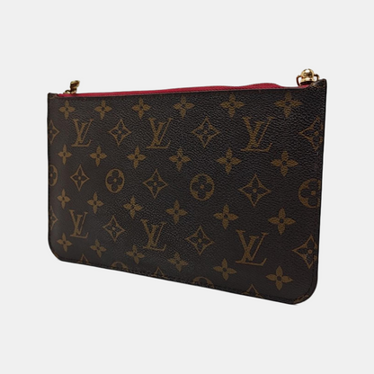 LOUIS VUITTON NEVERFULL Dark Brown Coated Canvas Monogrammed Shopping Bag Handbag Golden hardware-(SKU)-959999786