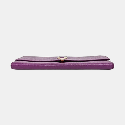 YSL CHYC Y LIGNE Purple Cowhide Embossed Clutch Golden hardware-(SKU)-959946946