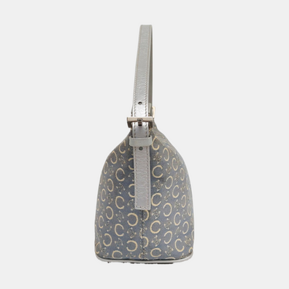 CELINE Light blue canvas triumph handbag Silver Hardware Removable shoulder strap-(SKU)-959238155