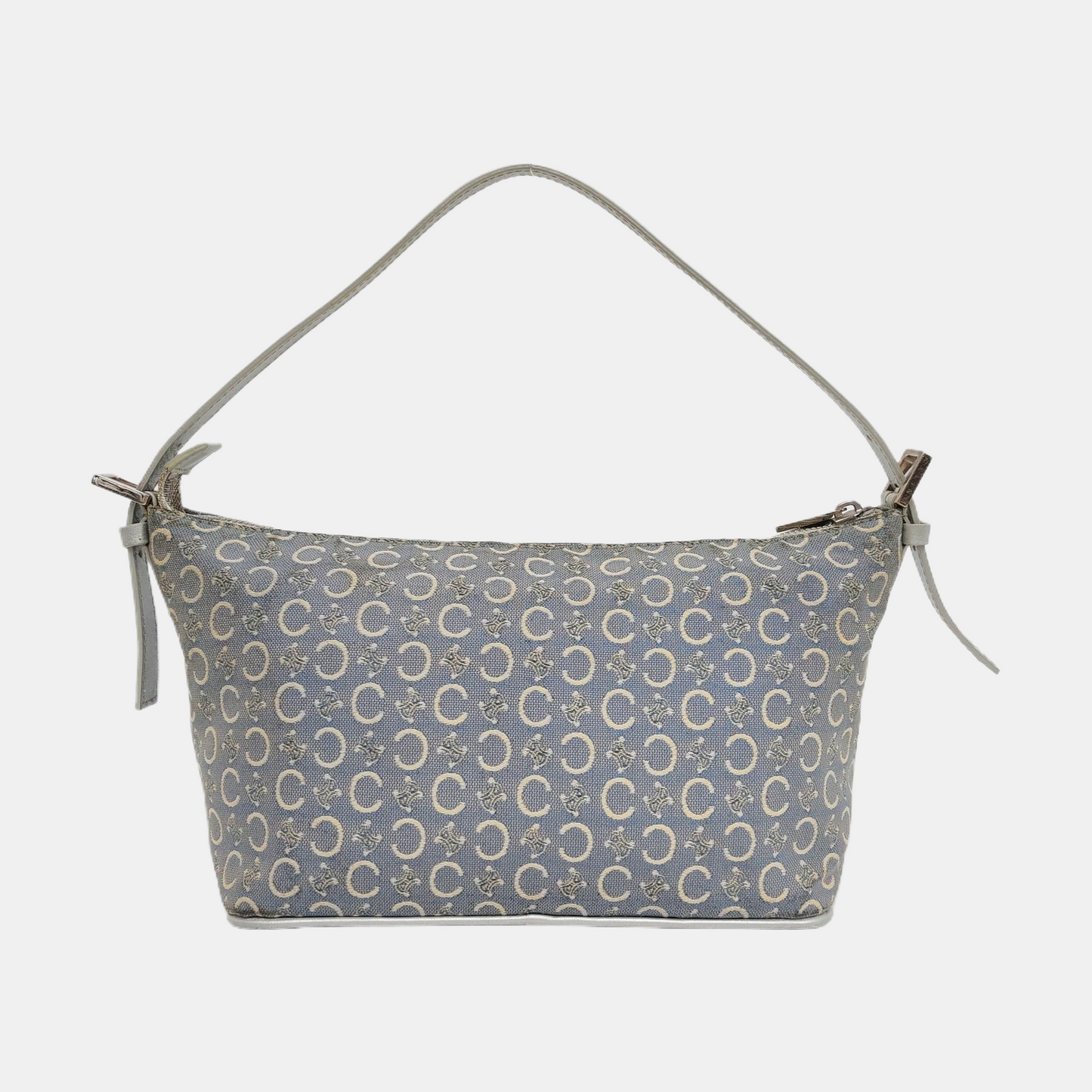 CELINE Light blue canvas triumph handbag Silver Hardware Removable shoulder strap-(SKU)-959238155