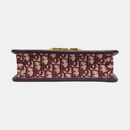 DIOR 30 Montaigne Red Canvas Monogram Montaigne Bag Single Shoulder Bag Gold Hardware Removable Strap-(SKU)-959967300