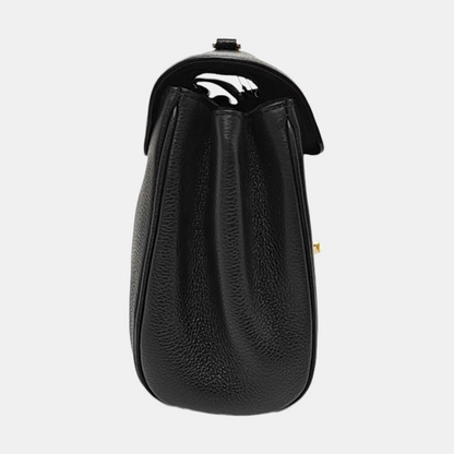 CELINE 16 Teen Black Calfskin Shoulder Bag with Gold Hardware and Detachable Strap-(SKU)-959806698