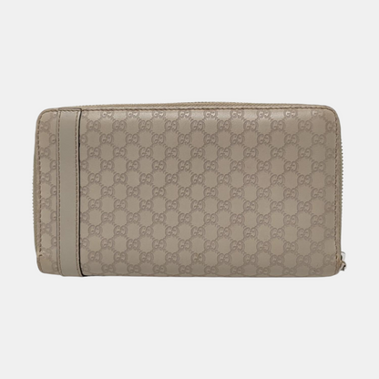 GUCCI Gray Cowhide Monogrammed Embossed Wallet Golden hardware-(SKU)-959914581