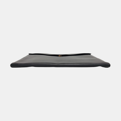 CELINE Black Leather Embossed Clutch Golden hardware-(SKU)-960199598