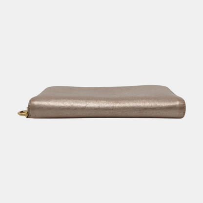 GUCCI Champagne-Colored Cowhide Embossed Wallet Golden hardware-(SKU)-960153701