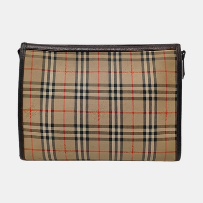 BURBERRY Brown Canvas Warhorse Grain Handbag Crossbody Single Shoulder Bag Golden hardware-(SKU)-959933815