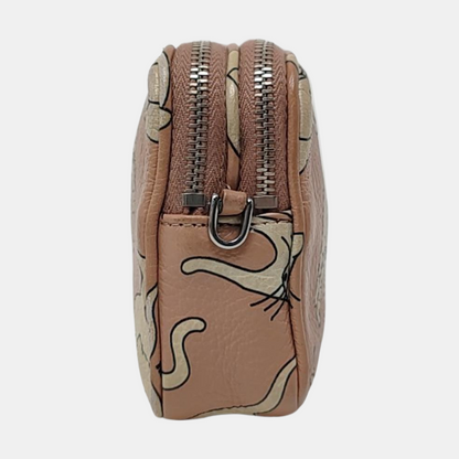 Miu Miu Brown cowhide printed crossbody bag Silver Hardware Removable shoulder strap-(SKU)-960070043