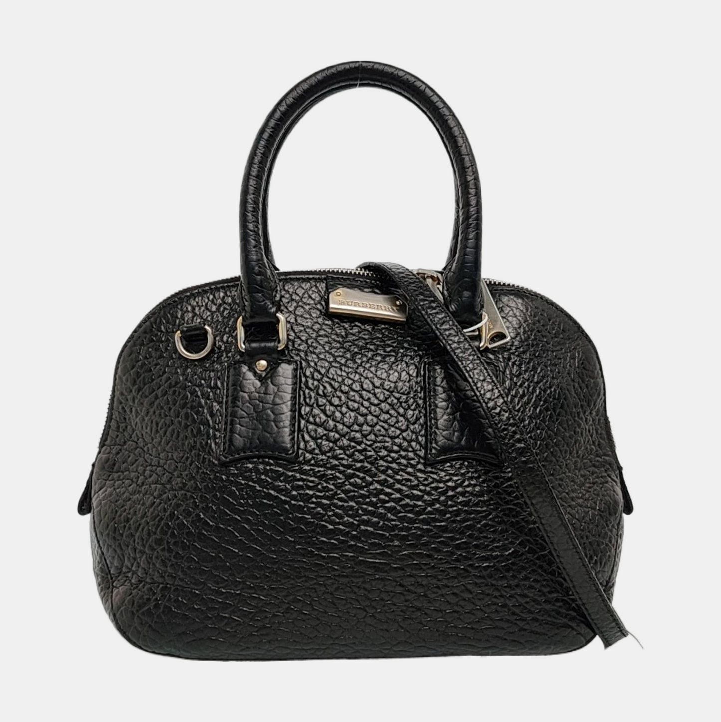 BURBERRY Sartorial Orchard Black Leather Single Shoulder Bag Handbag Crossbody Golden hardware Removable shoulder strap-(SKU)-960007114