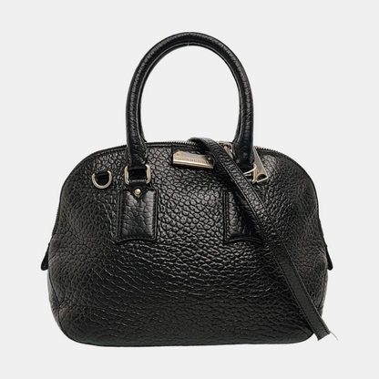 BURBERRY Sartorial Orchard Black Leather Single Shoulder Bag Handbag Crossbody Golden hardware Removable shoulder strap-(SKU)-960007114