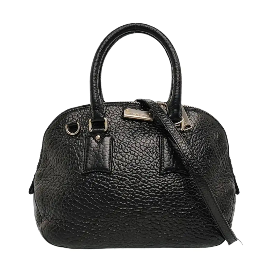 BURBERRY Sartorial Orchard Black Leather Single Shoulder Bag Handbag Crossbody Golden hardware Removable shoulder strap-(SKU)-960007114