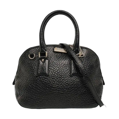 BURBERRY Sartorial Orchard Black Leather Single Shoulder Bag Handbag Crossbody Golden hardware Removable shoulder strap-(SKU)-960007114