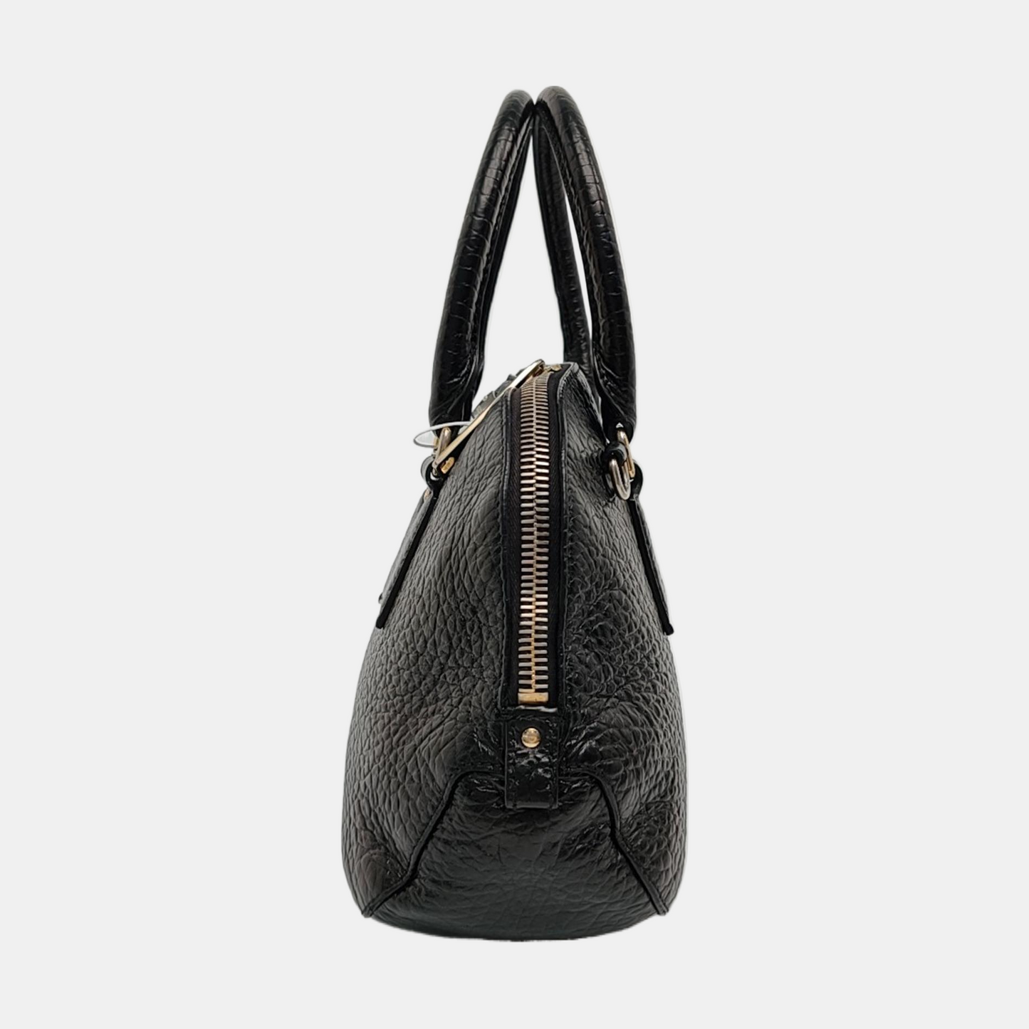 BURBERRY Sartorial Orchard Black Leather Single Shoulder Bag Handbag Crossbody Golden hardware Removable shoulder strap-(SKU)-960007114