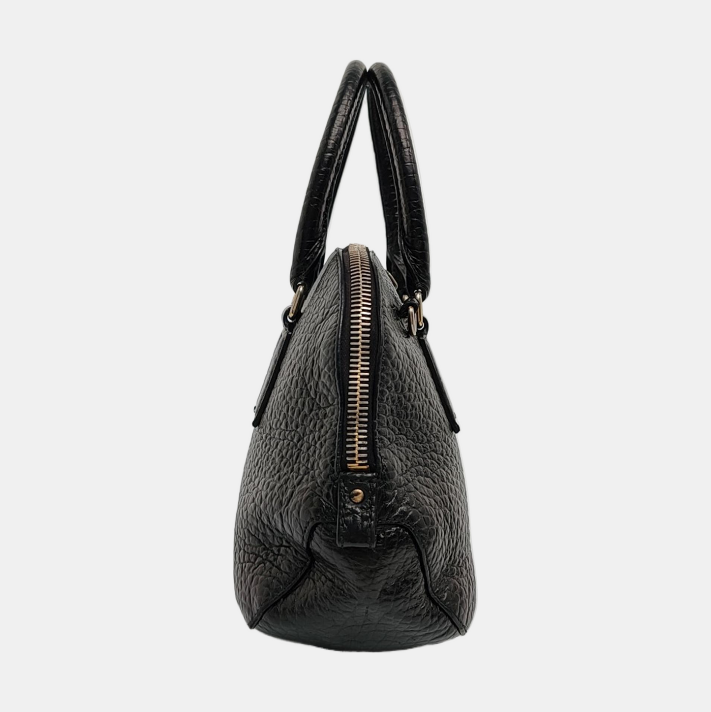 BURBERRY Sartorial Orchard Black Leather Single Shoulder Bag Handbag Crossbody Golden hardware Removable shoulder strap-(SKU)-960007114