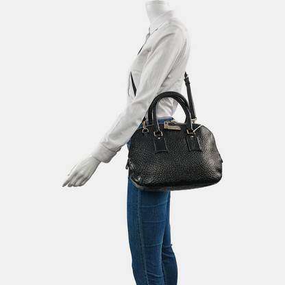 BURBERRY Sartorial Orchard Black Leather Single Shoulder Bag Handbag Crossbody Golden hardware Removable shoulder strap-(SKU)-960007114