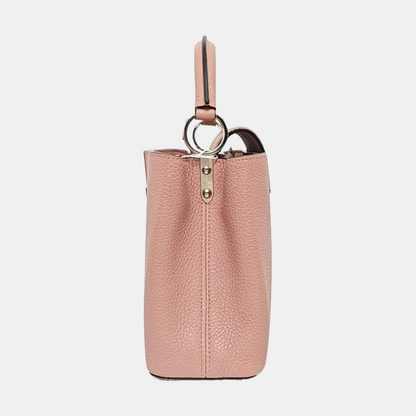 LOUIS VUITTON CAPUCINES BB nude pink leather shoulder bag handbag crossbody bag silver hardware removable shoulder strap complete accessories-(SKU)-960091590