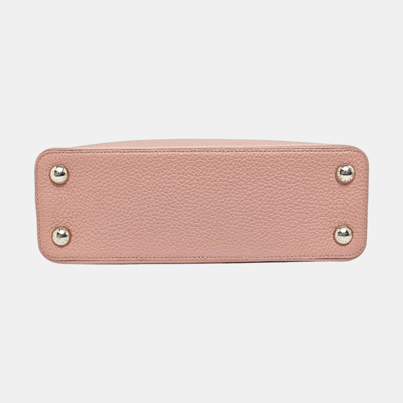 LOUIS VUITTON CAPUCINES BB nude pink leather shoulder bag handbag crossbody bag silver hardware removable shoulder strap complete accessories-(SKU)-960091590