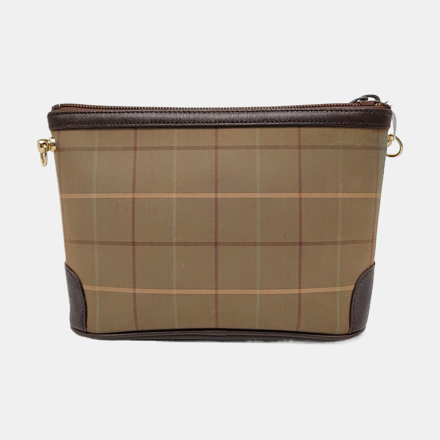 BURBERRY Light Green Canvas Clutch Golden hardware-(SKU)-959769066