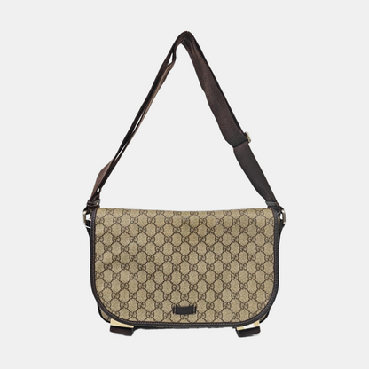 GUCCI GG Imprime Ebony Coated Canvas Monogram Single Shoulder Bag Golden hardware-(SKU)-959825887