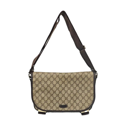 GUCCI GG Imprime Ebony Coated Canvas Monogram Single Shoulder Bag Golden hardware-(SKU)-959825887