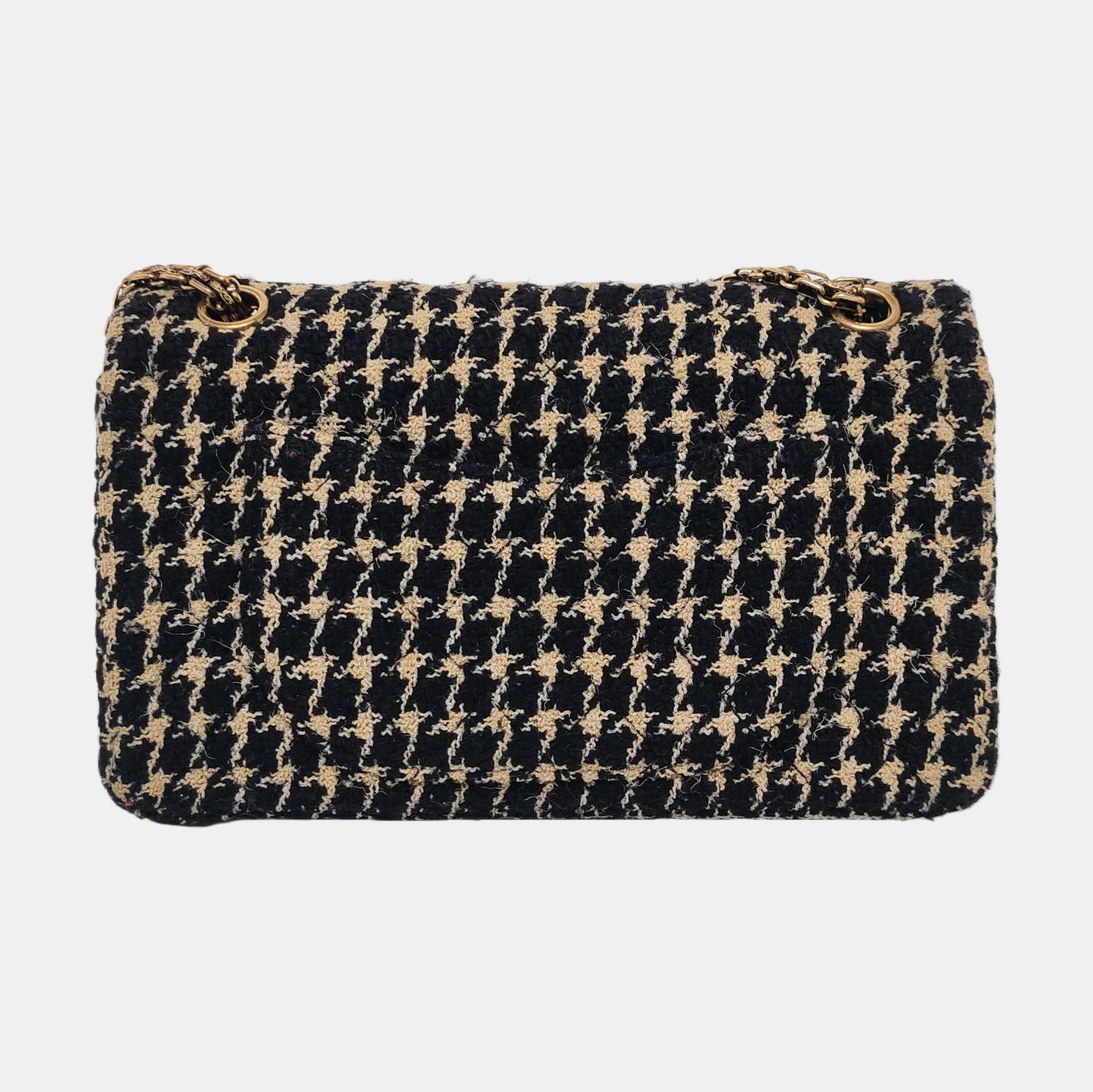 CHANEL 2.55 multicolor wool single shoulder bag/crossbody bag with gold-colored hardware, 21 pockets-(SKU)-960334063