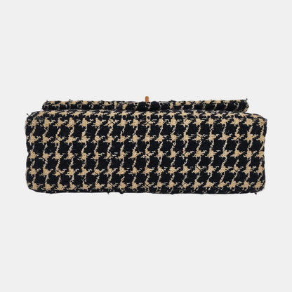 CHANEL 2.55 multicolor wool single shoulder bag/crossbody bag with gold-colored hardware, 21 pockets-(SKU)-960334063