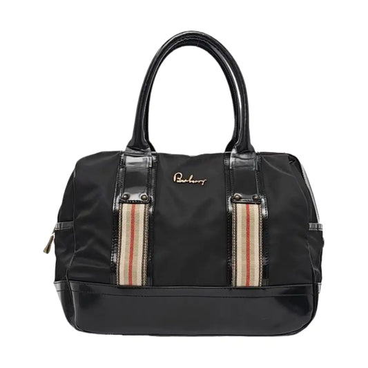 BURBERRY Tote bag Black Nylon Stud Handbag Golden hardware-(SKU)-960194301
