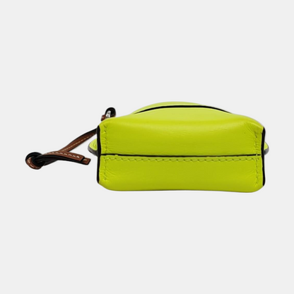 LOEWE Gate  Yellow Cowhide Single Shoulder Handbag Crossbody Bag Silver Hardware-(SKU)-960260955