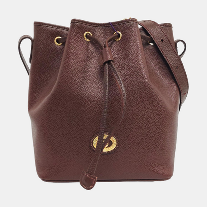 BURBERRY Bucket bag Dark Brown Cowhide Shoulder Bag Single Shoulder Bag Handbag Golden hardware-(SKU)-960309716