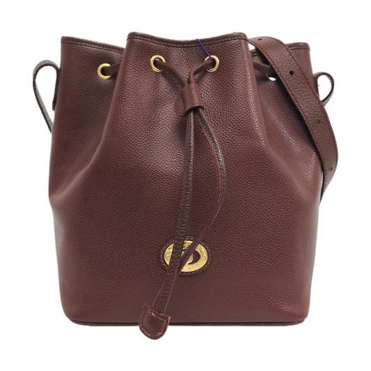 BURBERRY Bucket bag Dark Brown Cowhide Shoulder Bag Single Shoulder Bag Handbag Golden hardware-(SKU)-960309716