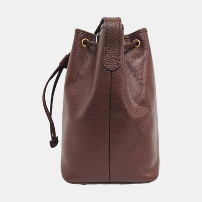 BURBERRY Bucket bag Dark Brown Cowhide Shoulder Bag Single Shoulder Bag Handbag Golden hardware-(SKU)-960309716