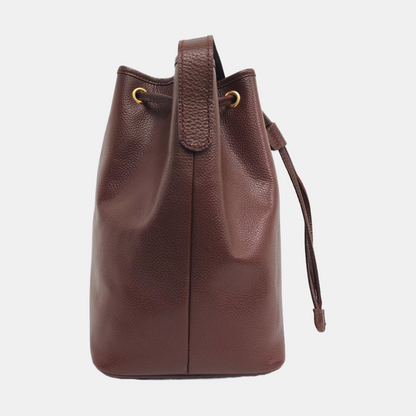 BURBERRY Bucket bag Dark Brown Cowhide Shoulder Bag Single Shoulder Bag Handbag Golden hardware-(SKU)-960309716