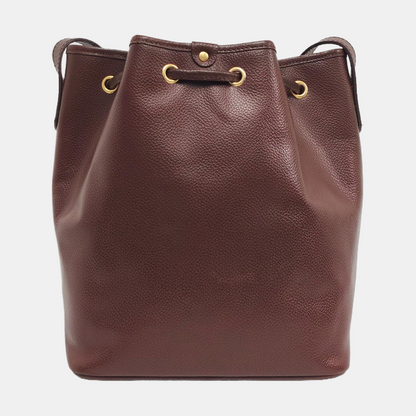 BURBERRY Bucket bag Dark Brown Cowhide Shoulder Bag Single Shoulder Bag Handbag Golden hardware-(SKU)-960309716