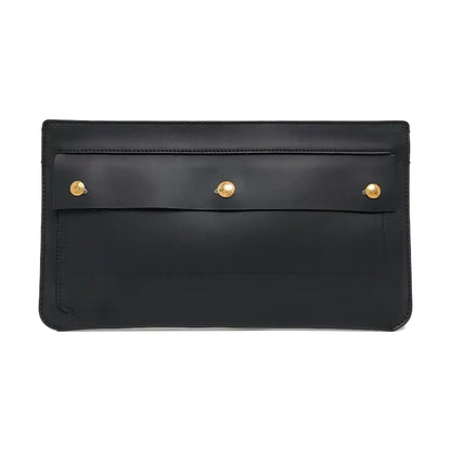 BURBERRY Black Cowhide Clutch Golden hardware-(SKU)-960317671