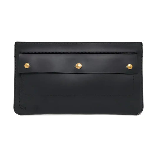 BURBERRY Black Cowhide Clutch Golden hardware-(SKU)-960317671