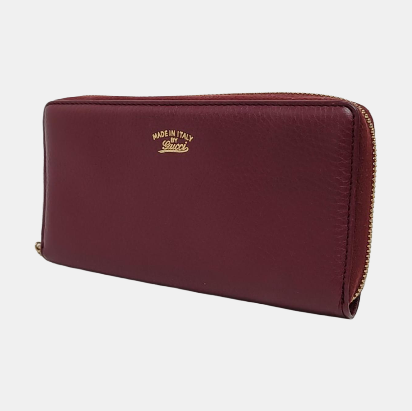 GUCCI Bamboo 1947 Burgundy Cowhide Bamboo Fringe Wallet Golden hardware-(SKU)-960308481