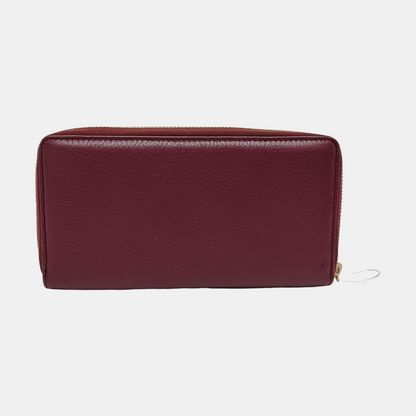 GUCCI Bamboo 1947 Burgundy Cowhide Bamboo Fringe Wallet Golden hardware-(SKU)-960308481