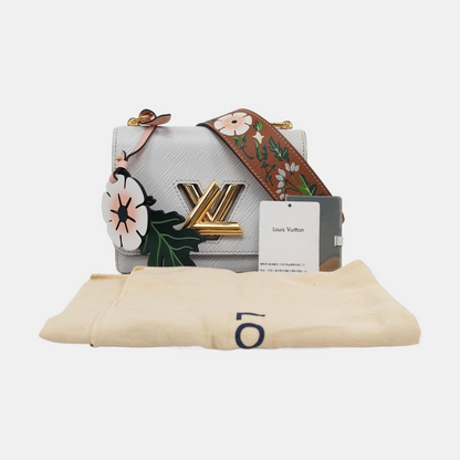 LOUIS VUITTON TWIST Small White EPI Calfskin Water Ripple Pattern Shoulder Bag with Removable Strap-(SKU)-960360137