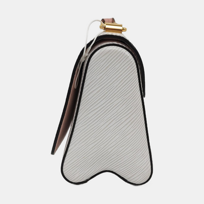 LOUIS VUITTON TWIST Small White EPI Calfskin Water Ripple Pattern Shoulder Bag with Removable Strap-(SKU)-960360137