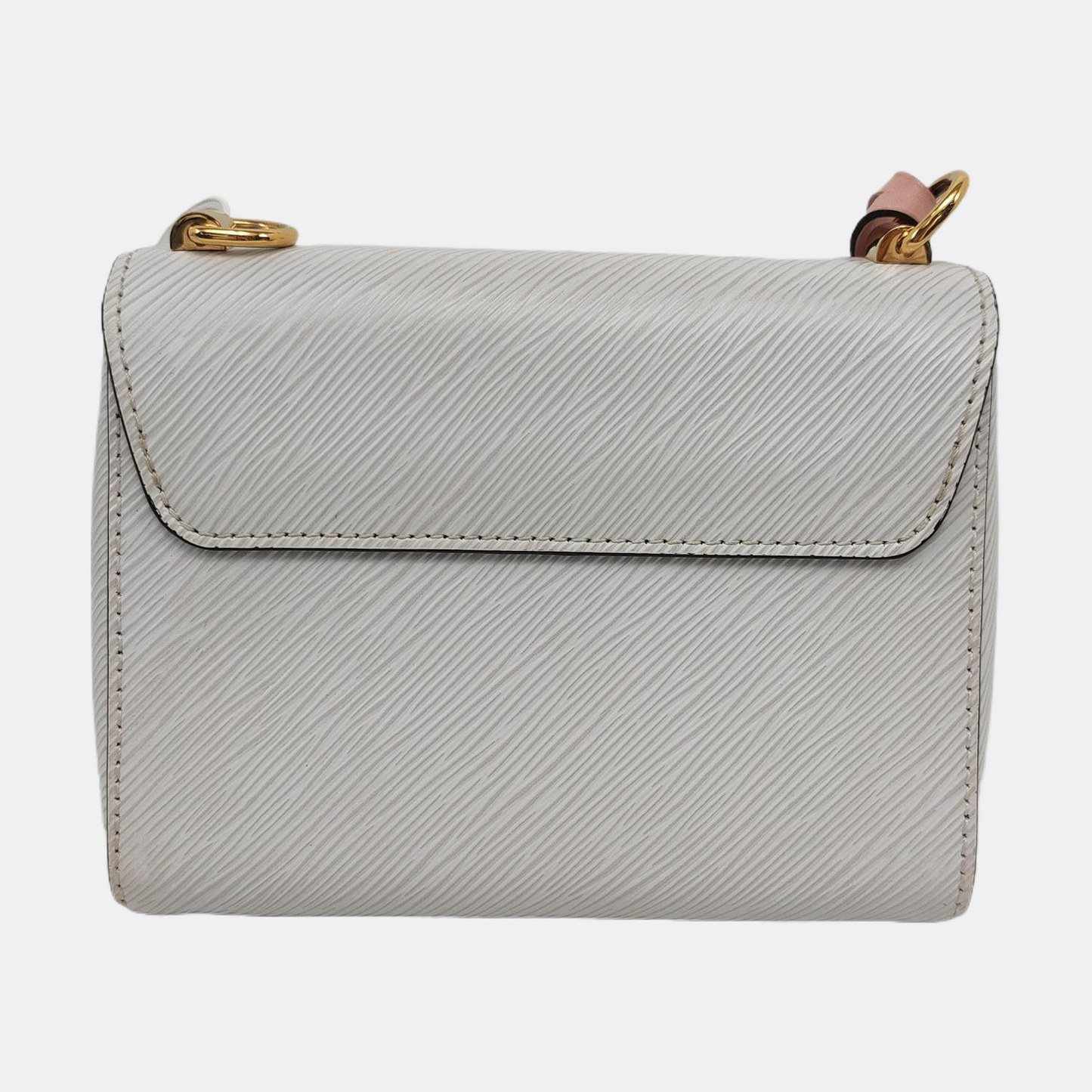 LOUIS VUITTON TWIST Small White EPI Calfskin Water Ripple Pattern Shoulder Bag with Removable Strap-(SKU)-960360137