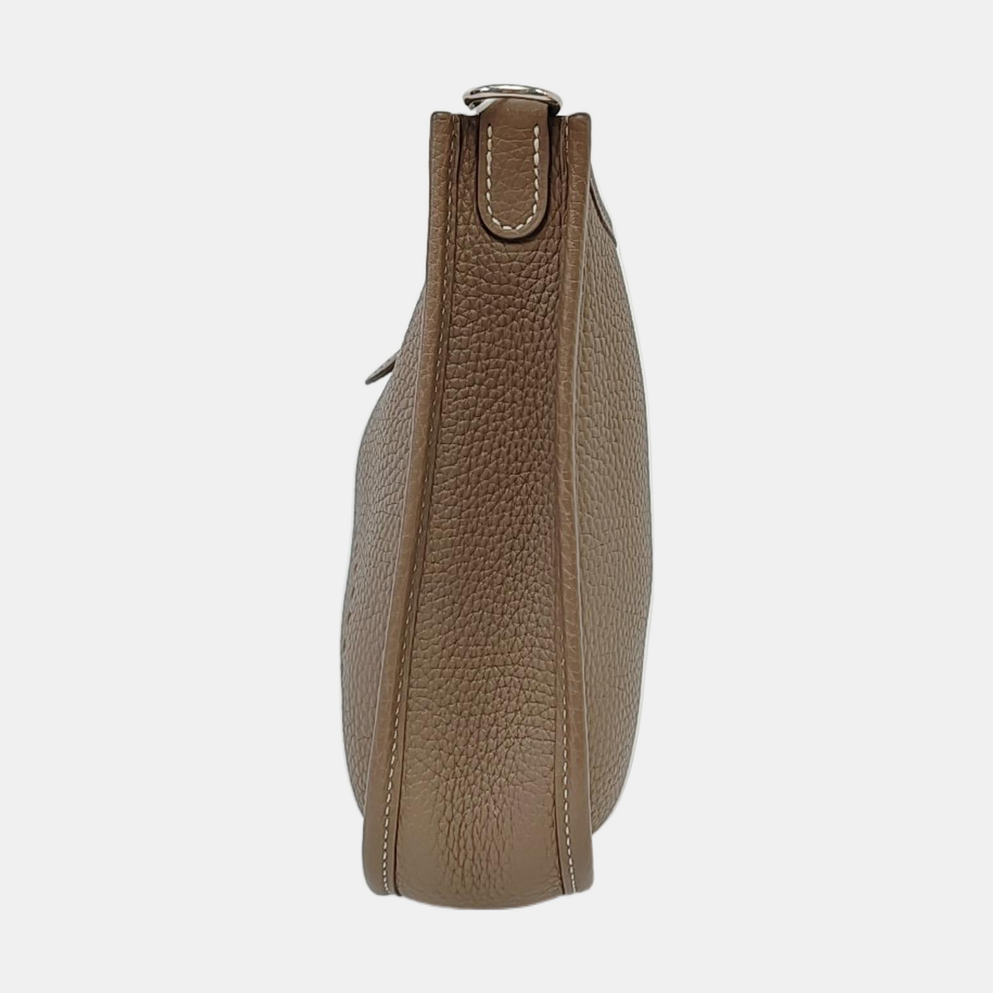HERMÈS Evelyne TPM elephant grey Clemence leather perforated Evelyne crossbody bag shoulder bag removable shoulder strap-(SKU)-960329807