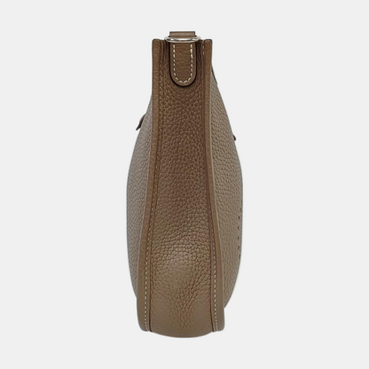 HERMÈS Evelyne TPM elephant grey Clemence leather perforated Evelyne crossbody bag shoulder bag removable shoulder strap-(SKU)-960329807