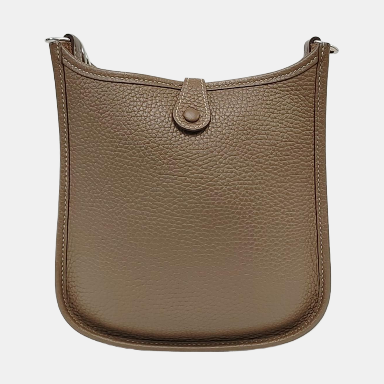 HERMÈS Evelyne TPM elephant grey Clemence leather perforated Evelyne crossbody bag shoulder bag removable shoulder strap-(SKU)-960329807
